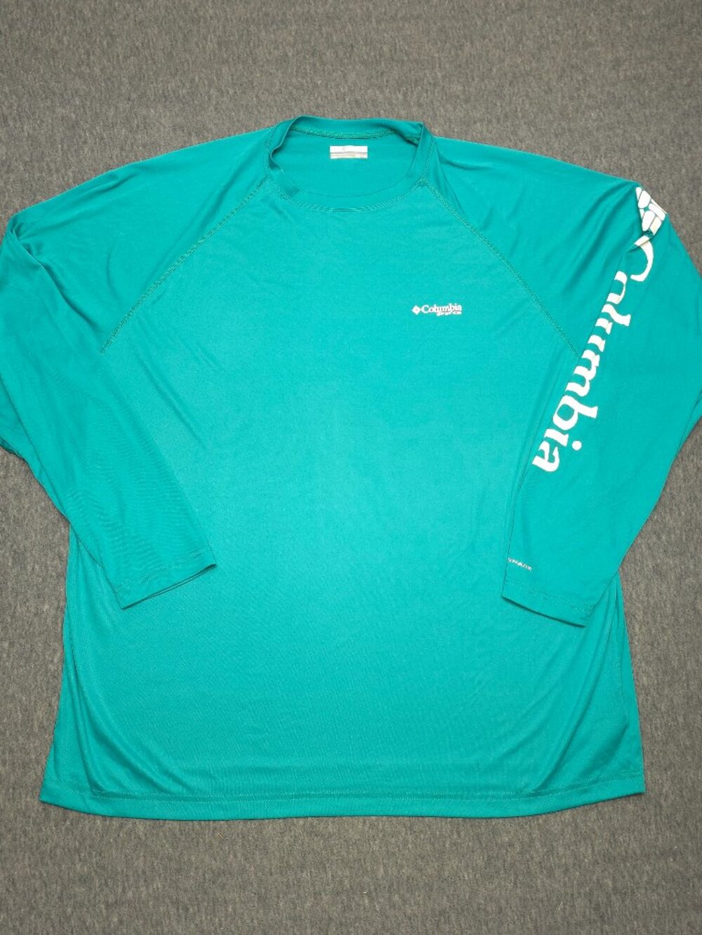 Columbia PFG Terminal Tackle Men's XXL Teal Omni-Shade Fishing Shirt